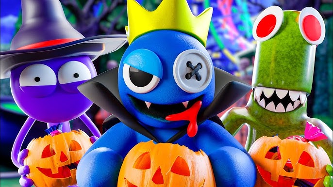 Blue, Red And Purple Halloween (Rainbow Friends) | Poster