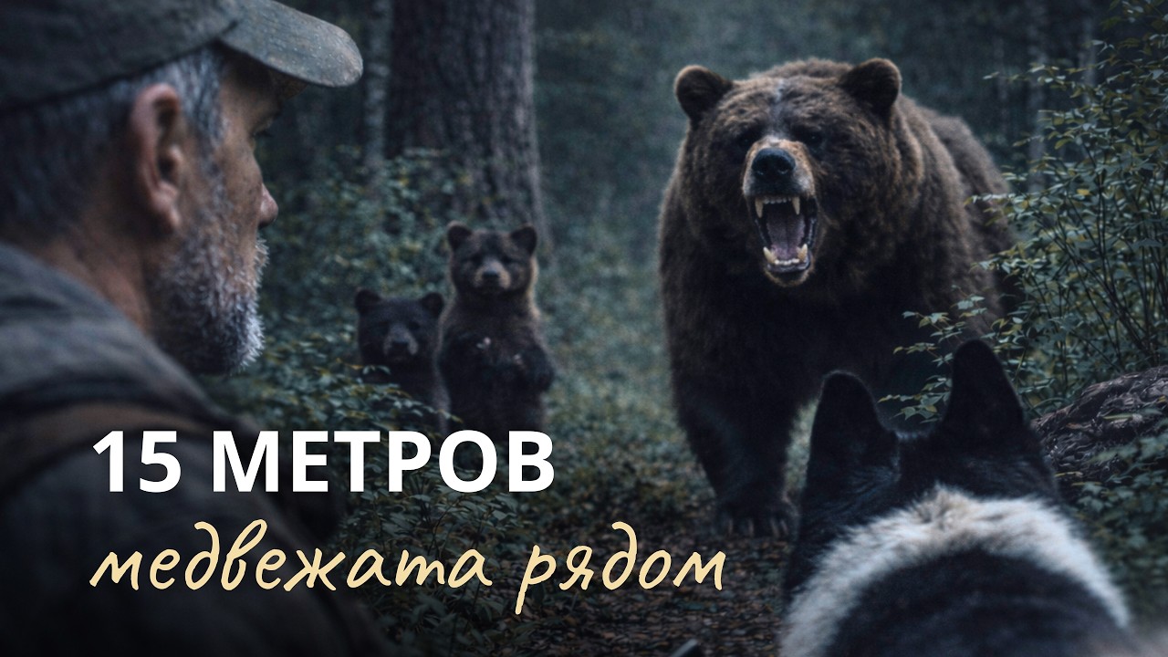 Медведица с медвежатами в 15 метрах. Без права на ошибку