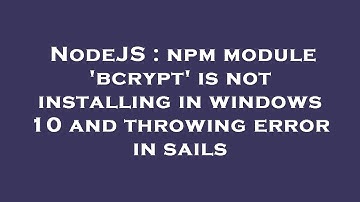 NodeJS : npm module 