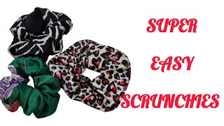 How to make a scrunchie, super quick, fast and easy // Scrunchie Diy // sewing tutorial .