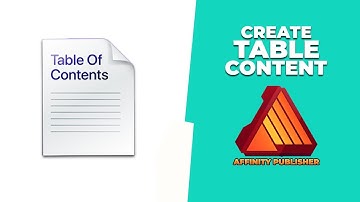 How to create table of content in Affinity publisher