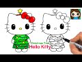 How to Draw Hello Kitty Christmas Tree Easy