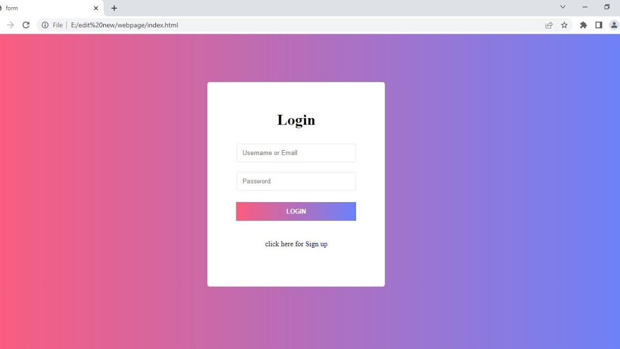 Create simple & responsive login form | Using only HTML5 and CSS3| No ...