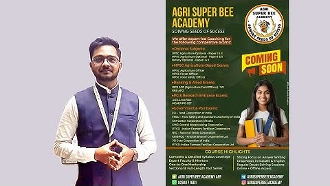 MPSC/UPSC Agriculture Optional paper/ IBPS/AFO/MCAER PG-CET/ ICAR-JRF/SRF Class #agrisuperbeeacademy