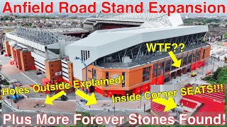 Anfield Road Stand on 15.5.24. INSIDE CORNER SEATS!! HOLE OUTSIDE!!! WHATS GOING ON?!