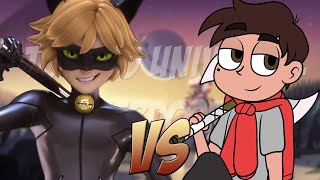 Chat Noir Vs Marco Diaz Miraculous Las Aventuras De Ladybug Vs Star Vs Las Fuerzas Del Mal Rap