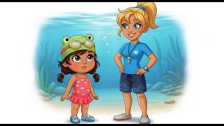Brave Newsha's Underwater Adventure! Kids Learn to Swim Story