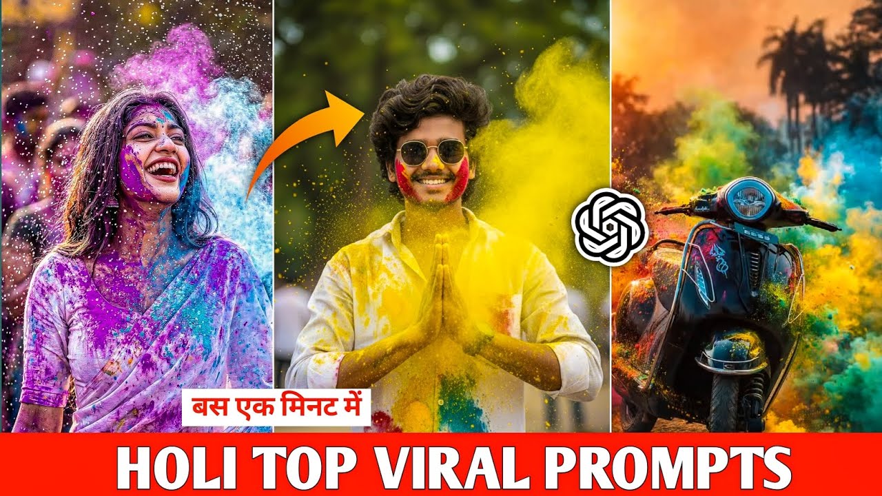 Trending Holi Ai Photo Editing Tutorial | Holi Photo Kaise Banaye Ai Se | Top Holi Prompts 
