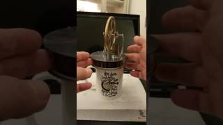 Coffee cup stirling engine demonstration