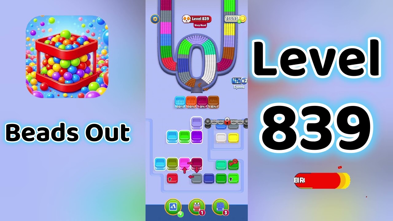 Beads Out Level 839 Walkthrough 🧩✨ | Tricky Bead Puzzle Solution