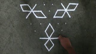 8×1 dots rangoli designs for daily | easy dots rangoli for beginners | ठिपक्यांची सोपी रांगोळी