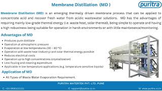 Membrane Distillation (MD )