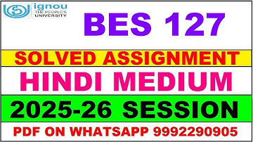 BES 127 solved assignment 2025-26 in Hindi || bes 127 solved assignment 2026 || bes127 2025-26