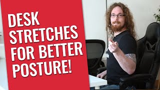 Easy Desk Stretches for Stiff Neck, Shoulders, & Back! // Improve your Posture at Work!