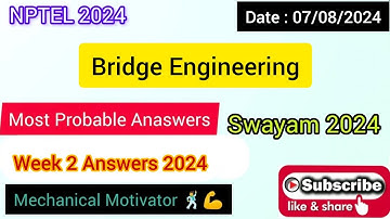 Bridge Engineering | WEEK 2| Assignment 2 Solution | NPTEL | SWAYAM 2024