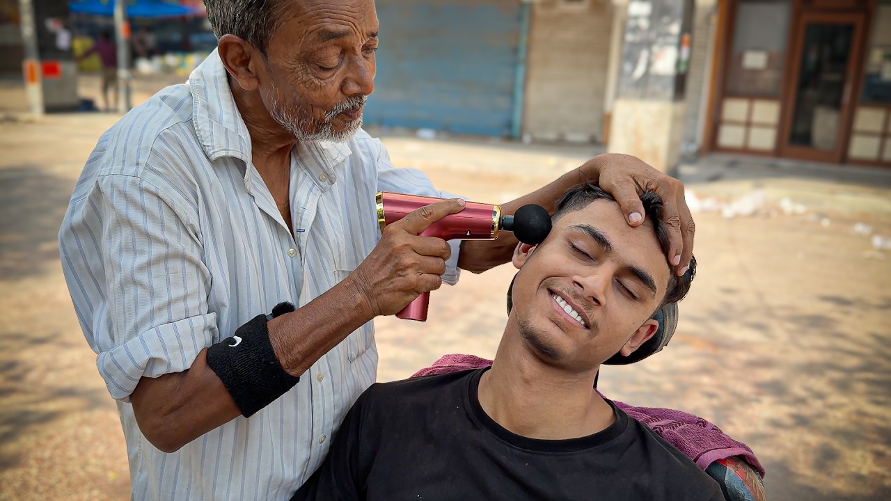 Waris Barber $1 Ultimate STRESS KILLER Head & Body Massage With New Tool | ASMR Gautam