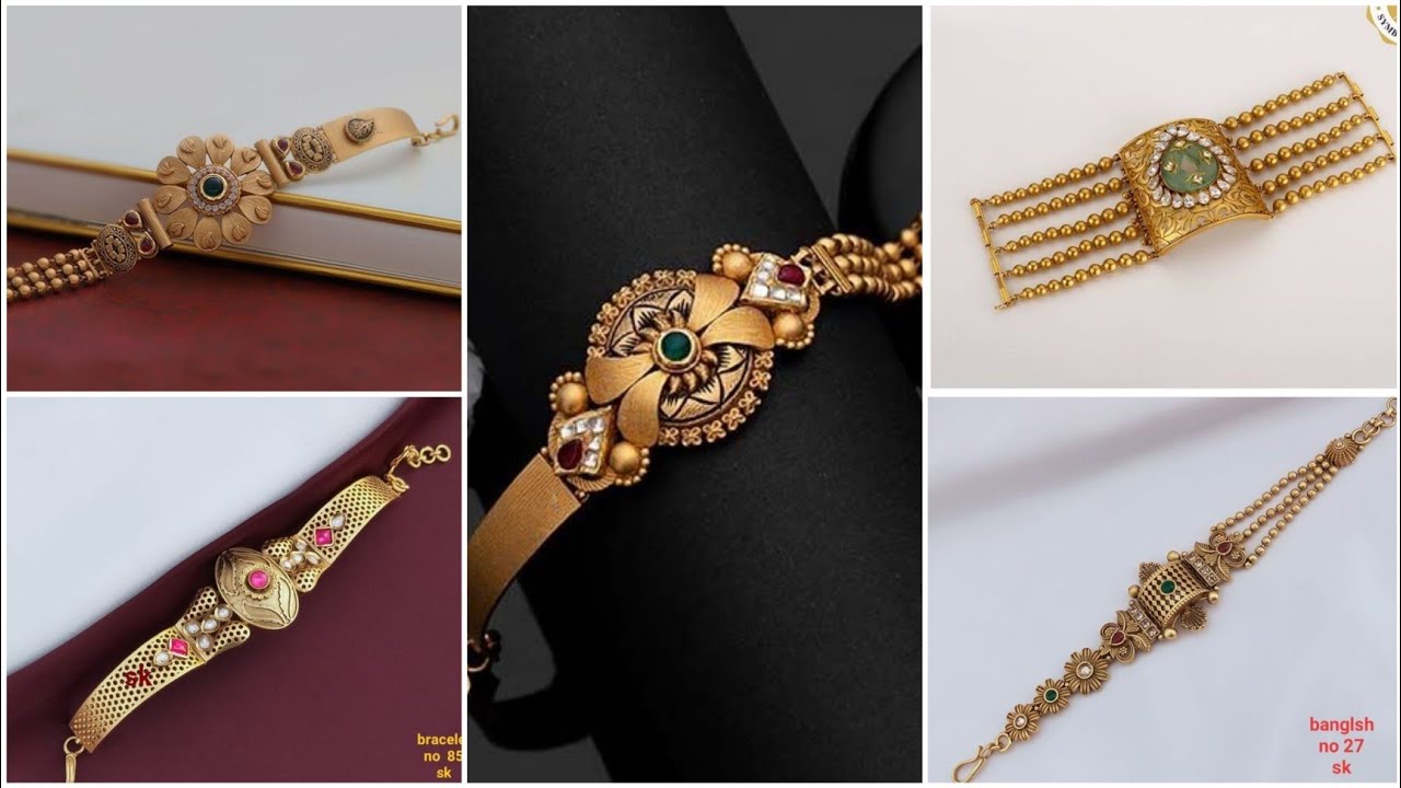Buy quality 22k fancy design antique gold bracelet in Ahmedabad