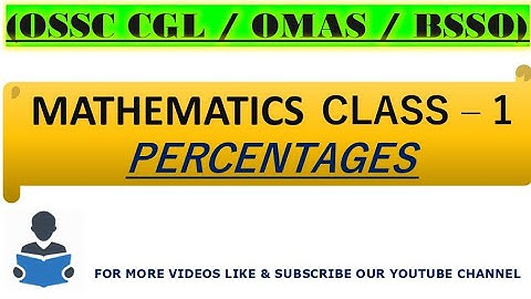 MATH CLASS - 1 | OSSC CGL | OMAS | BSSO