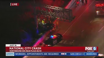Police Investigating Car Crash on I-805