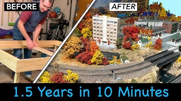 1.5 Years of Model Railroad Construction in 10 Minute Timelapse