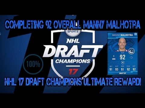 MANNY MALHOTRA: NHL 17 DRAFT CHAMPIONS 