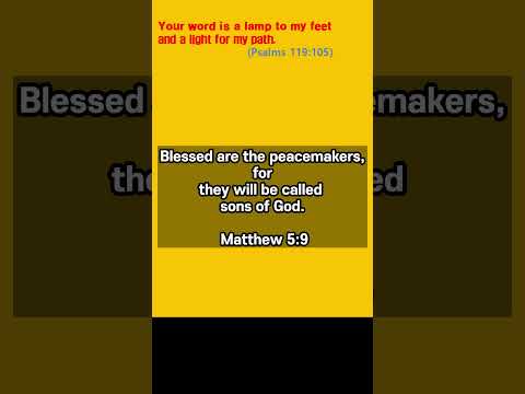 Today's Bible Verse, Matthew 5:9, by missionary Choi #jesus #bible