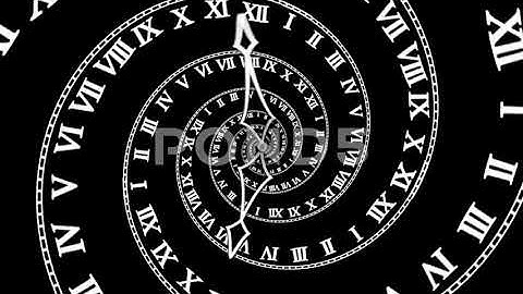 black spiral clock loop 4K