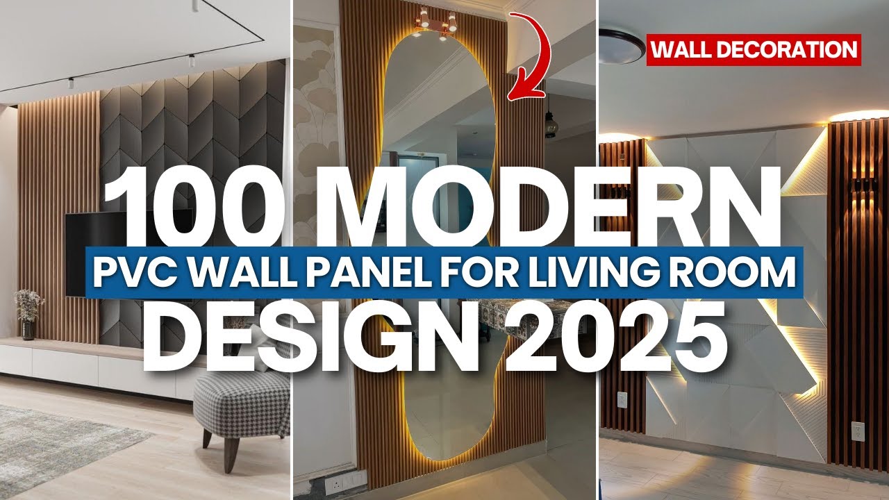 100 Modern PVC Wall Panel Designs for Living Room Wall Decoration 2026 ...