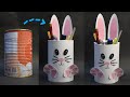 Diy empty tin can desk organizer  how to make pen pencil holderstand from waste tin can recycle