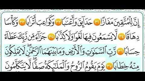 سورة النبأ من ( ٣١ الى ٣٧) مكرر