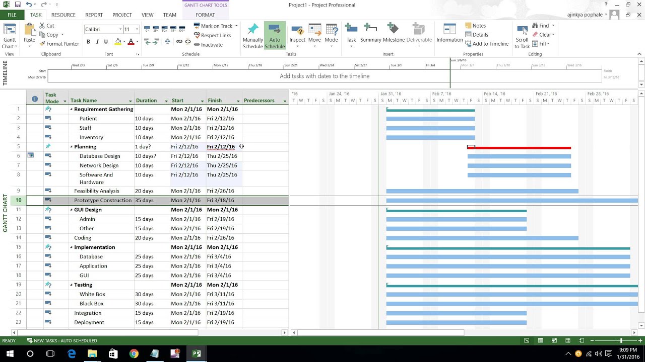 Ms Project Gantt Chart