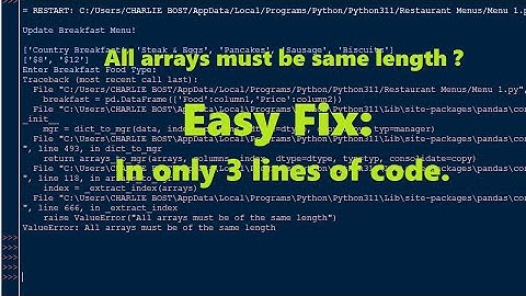 Pandas Value Error Array Fix