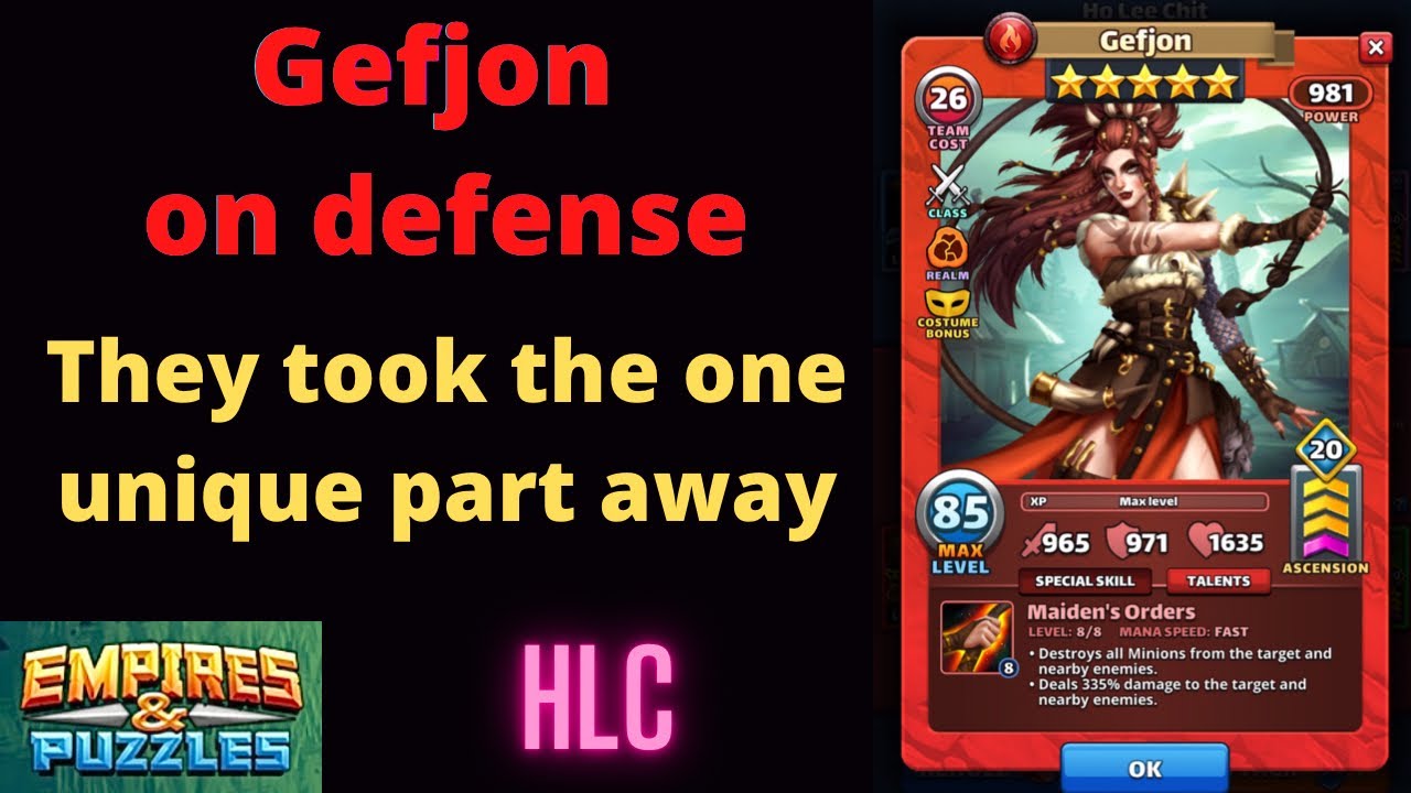 Empires and Puzzles Gefjon Costume YouTube