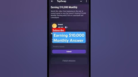 Earning $10,000 Monthly Answer | Tapswap Code
