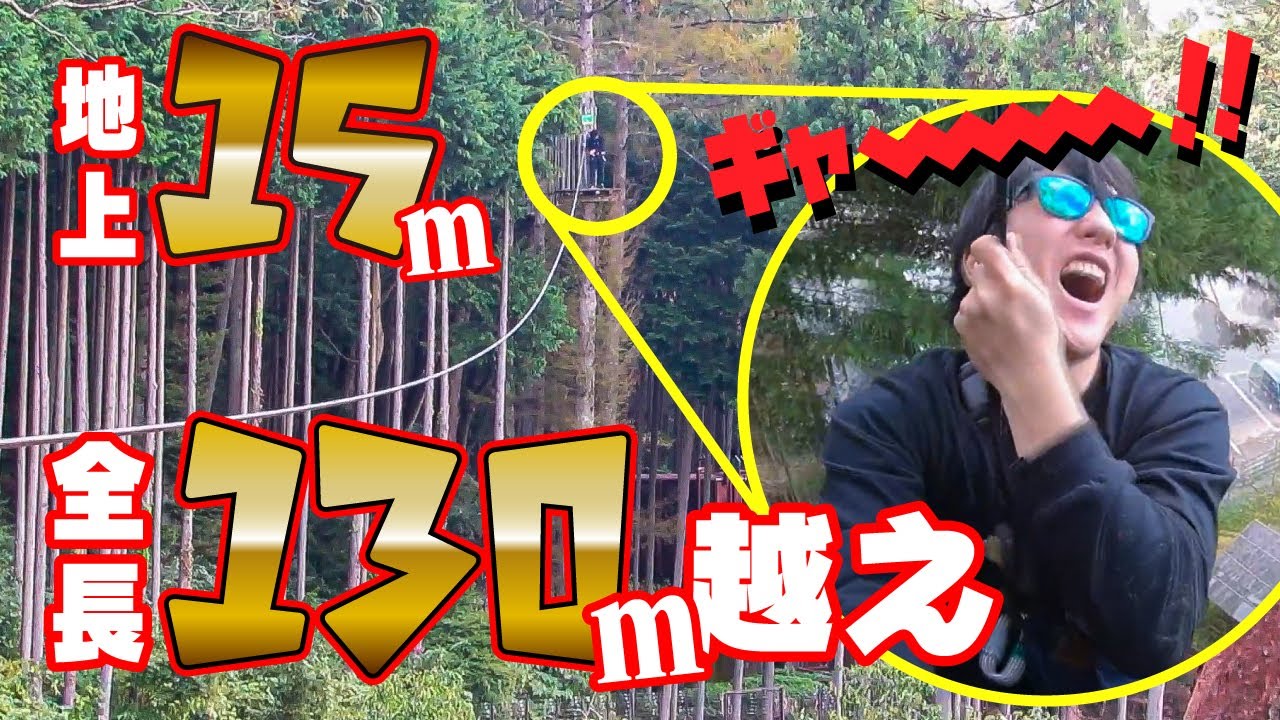 【高所恐怖症】大自然アクティビティで気絶寸？自然共生型アクティビティが最強すぎた！《フォレストアドベンチャーこすげ》