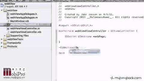 Learn Xcode 4 Tutorial iOS iPad iPhone 1.16 UIWebView Button Navigation pt1