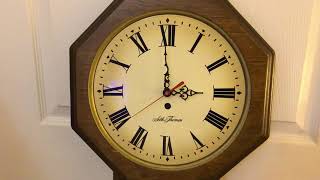 1972 Seth Thomas Regulator Electric Wall Clock Westminster Chime Front View Chiming 3:00 🕒