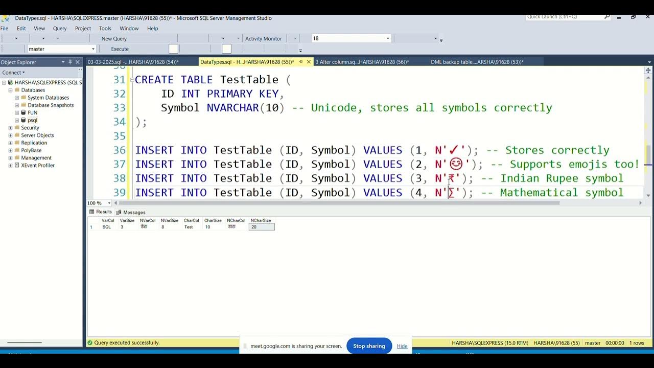 SQL CLASS 1: Backup Table, Alter Table, Add Column & Change Data Type ...