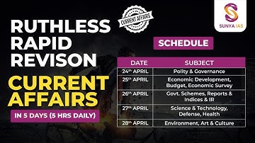 Ruthless Rapid Revision (RRR) Course- Current Affairs | UPSC CSE Prelims 2023 | Sunya IAS