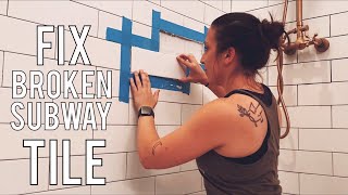 Replacing Broken/Cracked Subway Tile in Shower  DIY Repair