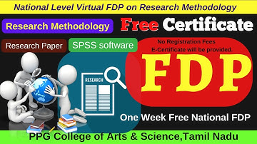Free National FDP |Research Methodology| Research Paper |Statistical tools |SPSS software | sampling