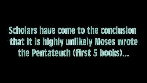 Did Moses write his 