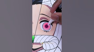 Drawing Nezuko Kamado 😍 ANIME vs CHRISTMAS 🎅 || Part 2 #shorts #nezuko #demonslayer #christmas