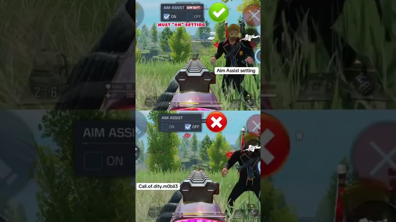 Aim Assist Setting in call of duty mobile