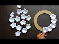 Wallhanging craft using only white paper  wallmate  paper flower wallhanging craft