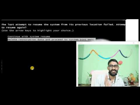 Delete restoration data and proceed to system boot menu WindowsThe last attemp keyboard not working