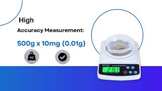 iScale i-400c, 500g x 10mg (0.01g) Analytical Balance for Labs and Gold Jewelry with Windshield