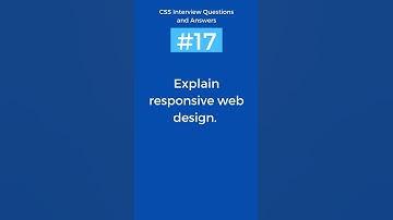 What is responsive Web design | CSS Interview Questions and Answers Part - 17 #css #shorts #trending