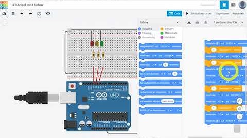 Crashkurs LED-Ampelschaltung mit Tinkercad und Arduino