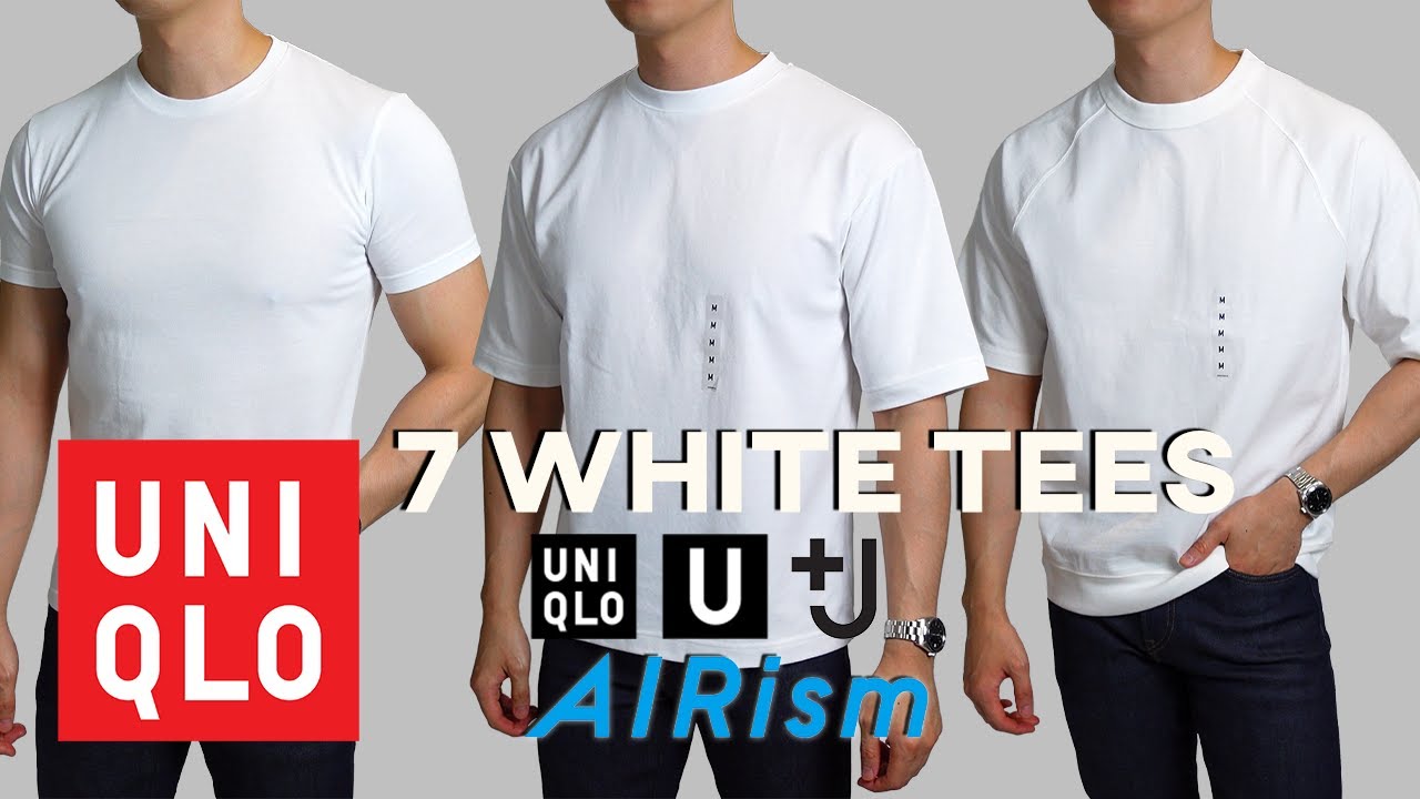 Uniqlo's BEST White T-Shirt?  +J, U Oversized, U Airism, Supima Cotton,  Dry, Raglan Half Sleeve 